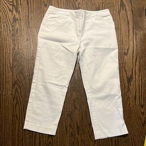 Loft White Cropped Pants